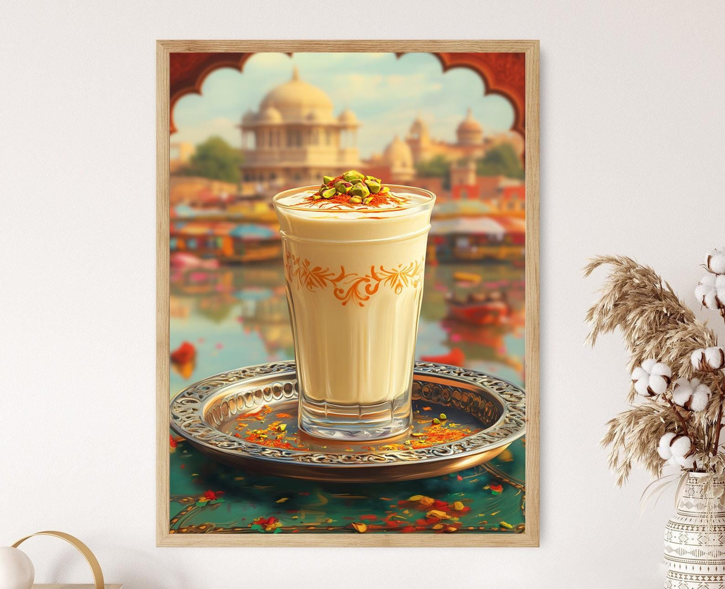 Affiche Milkshake Kesar Pista – Illustration Saffron et Pistache