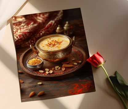 Affiche Badam Milk – Illustration de lait aux amandes et au safran