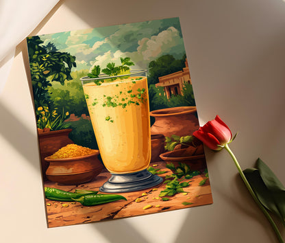 Affiche Chaas – Impression Buttermilk, Décor Boisson Indienne Rurale