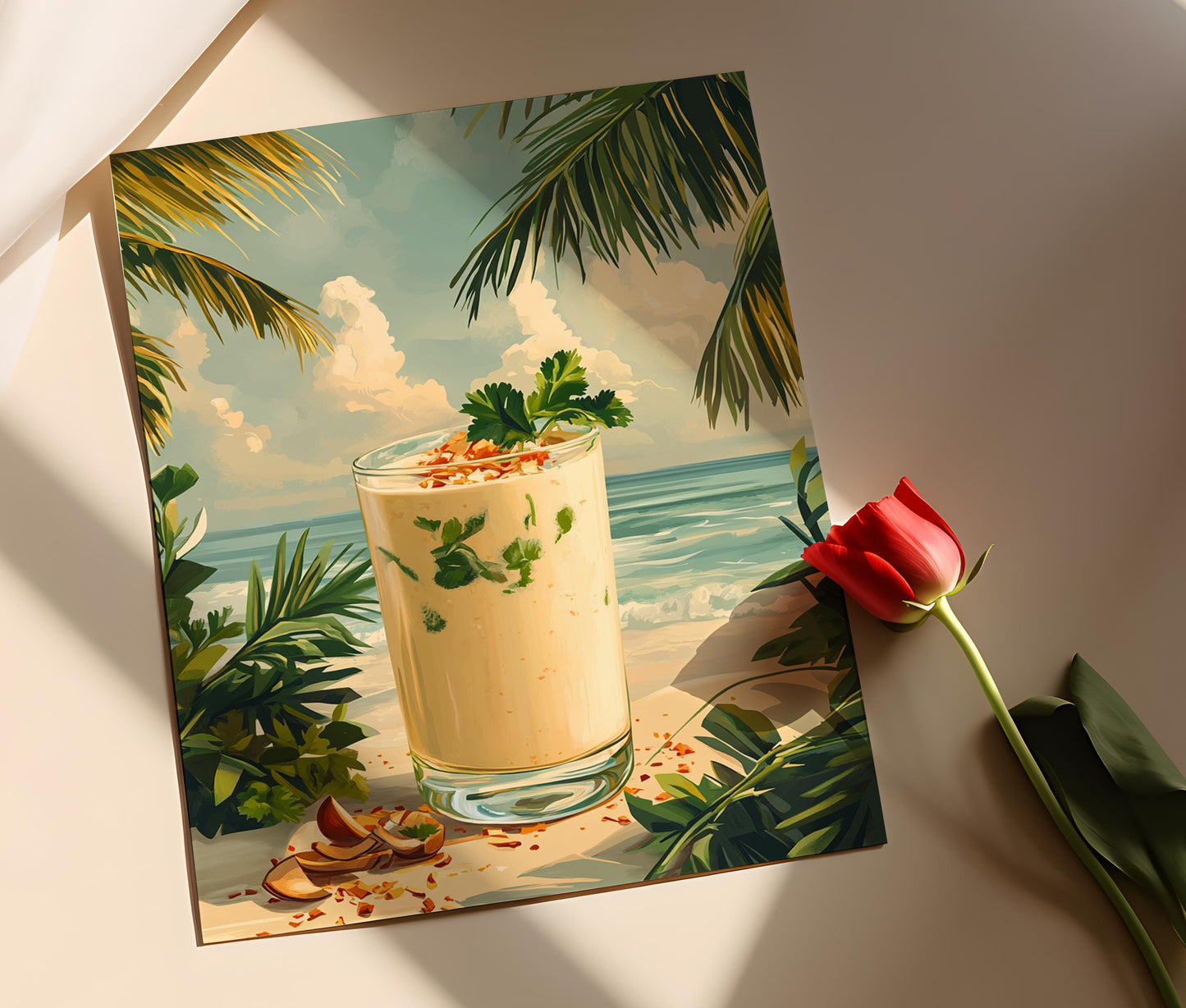 Affiche Sol Kadhi – Illustration de Kokum et Coco, Décor Boisson Indienne