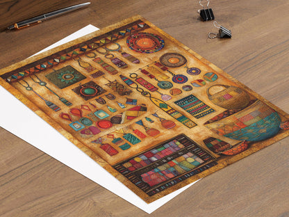 Affiche Marché Artisanat Éthiopien – Poster Scène de Bazars Africains