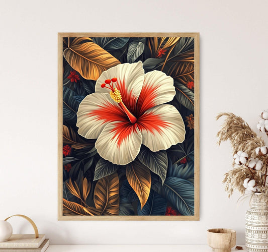Affiche Fleur d'Hibiscus Samoan – Poster Art Polynésien et Tribal