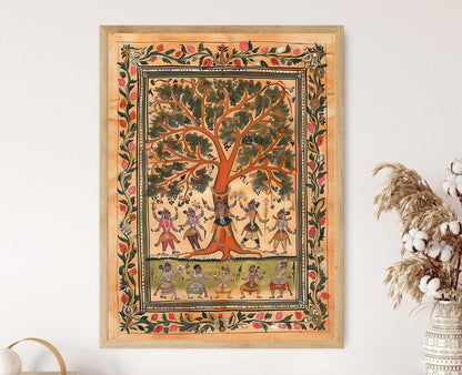 Affiche Patachitra – Impression d'Art Populaire Indien Traditionnel