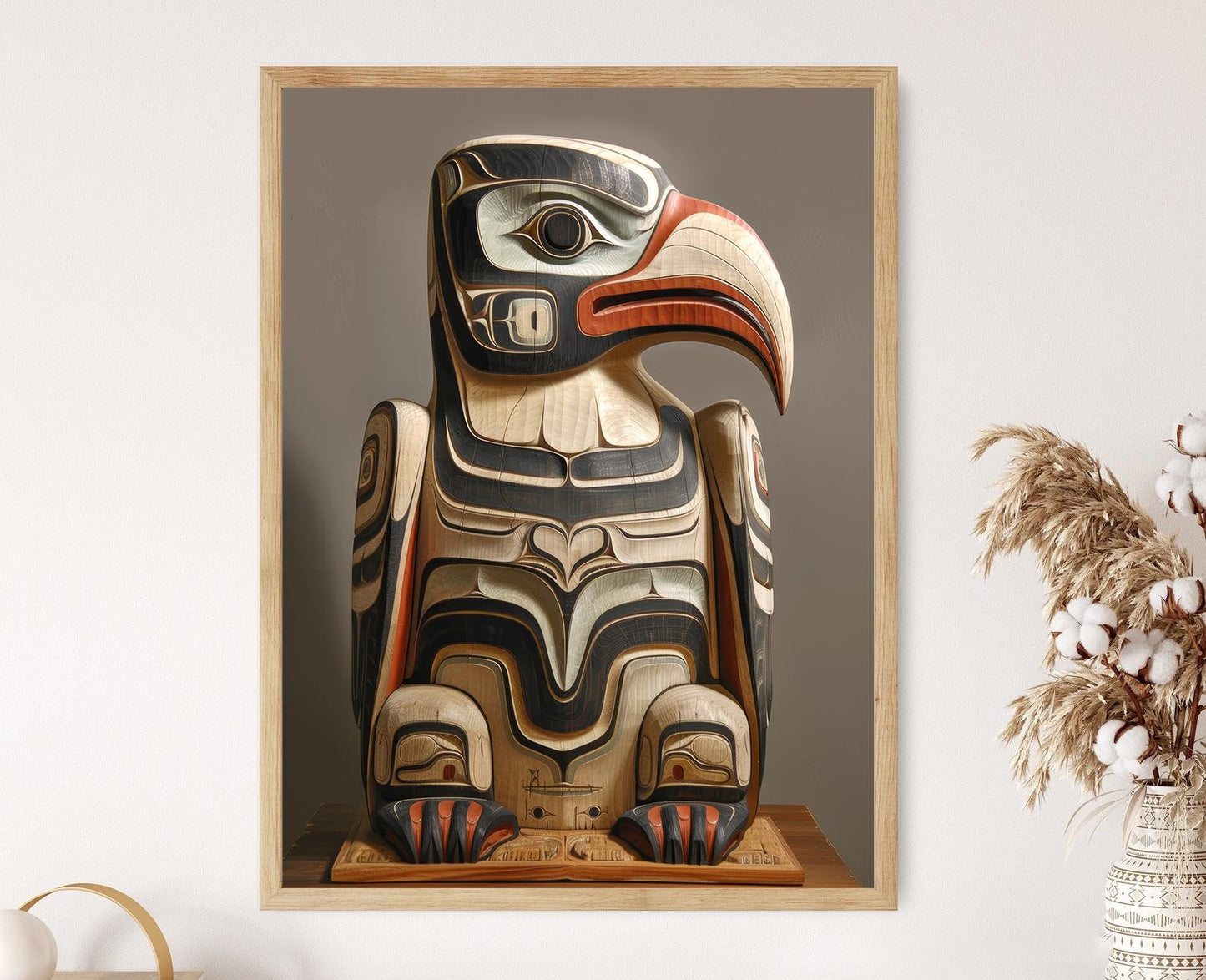 Affiche Aigle Haida – Art Indigène Symbolique, Cadeau Mémorable