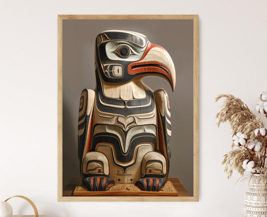 Affiche Aigle Haida – Art Indigène Symbolique, Cadeau Mémorable