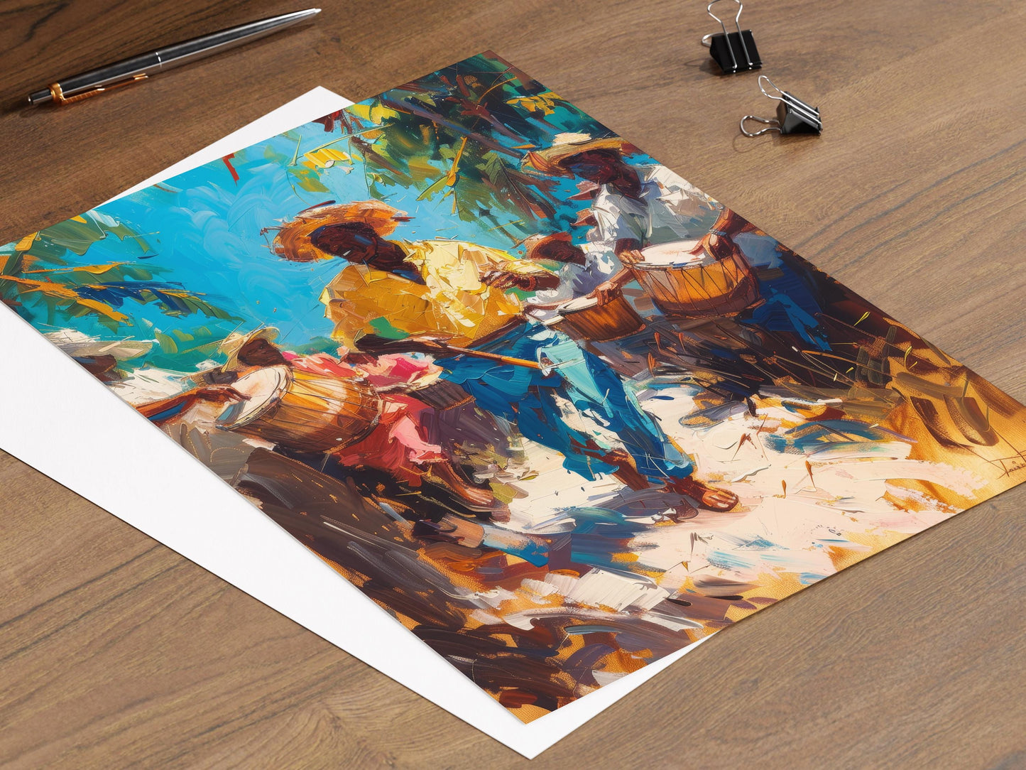 Affiche Garifuna – Impression artistique vibrante d'Afro-Caribéens