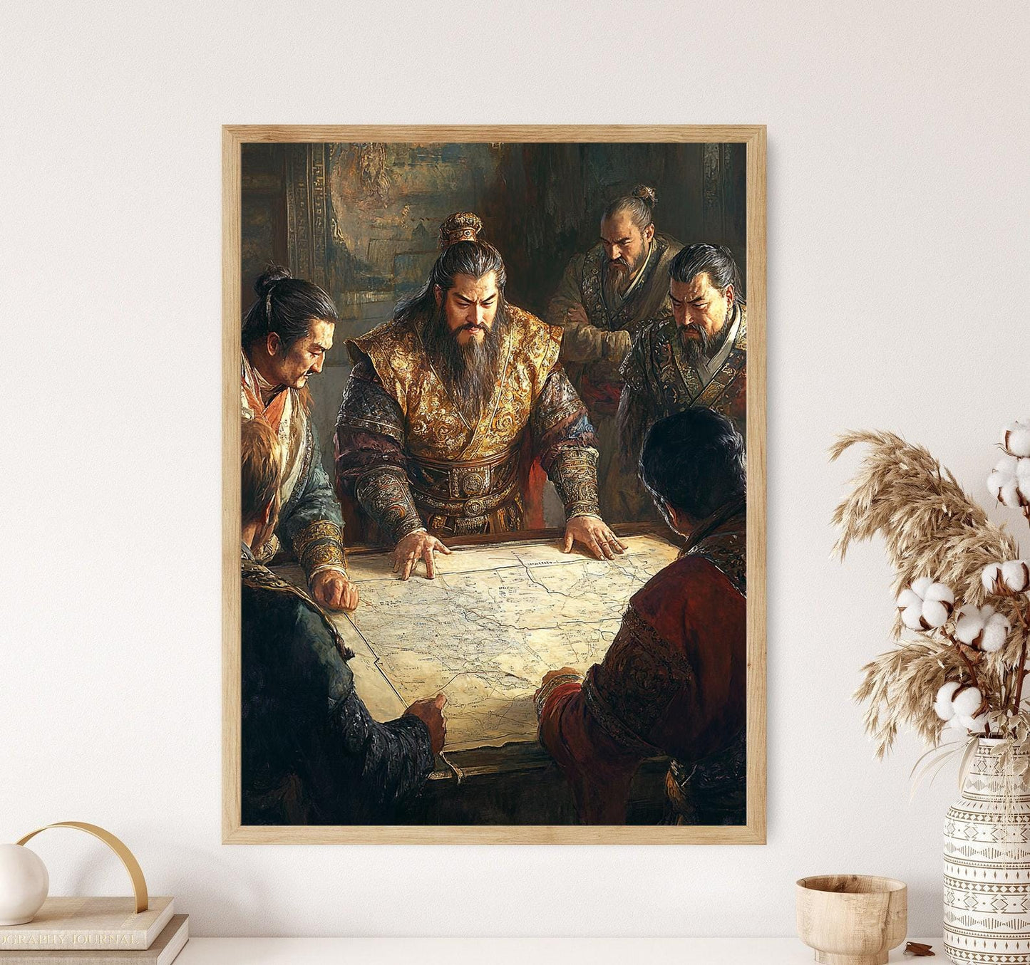 Affiche Stratégie Gengis Khan – Carte de l'Empire Mongol, Génie Tactique