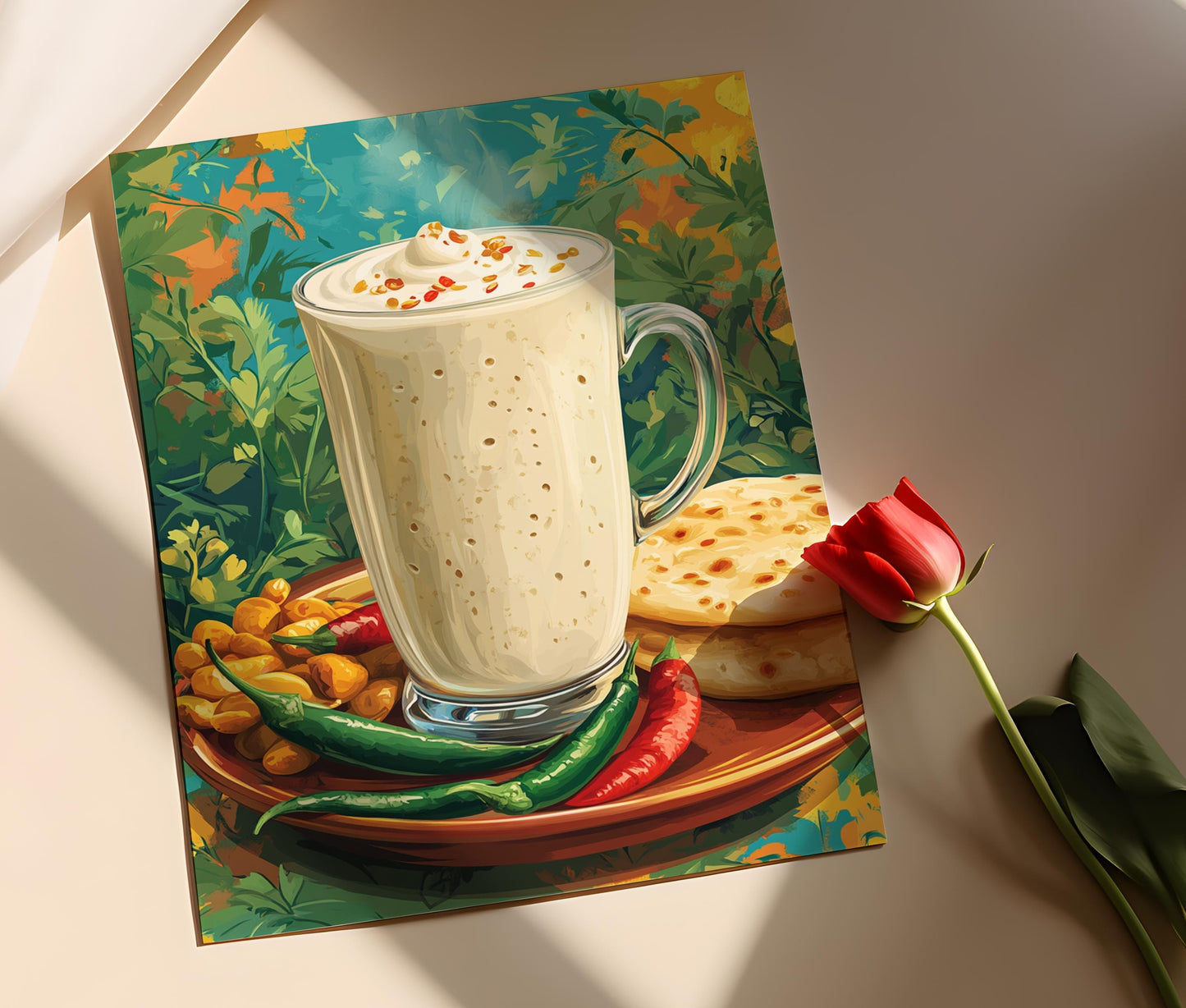 Affiche Salty Lassi – Illustration du Tumbler en Acier Punjabi