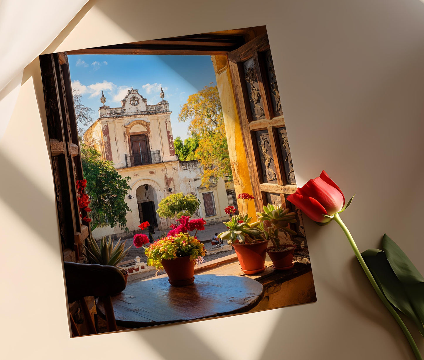 Affiche Asunción, Paraguay – Impression Art Coloniale et Succulentes