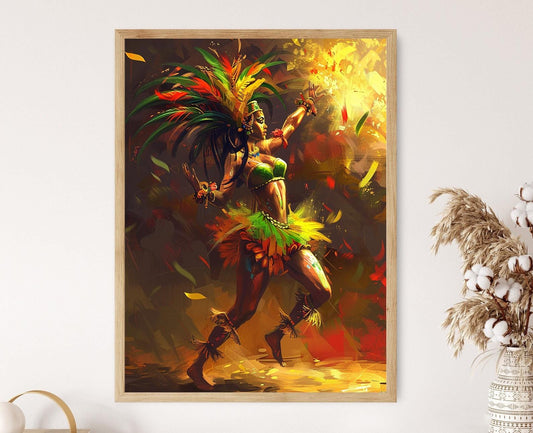 Affiche Danseuse Samba – Illustration Carnaval Brésilien