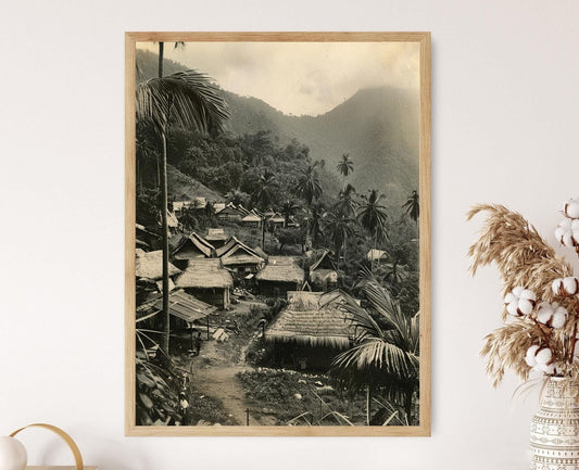 Affiche Village Philippin Vintage – Œuvre Photo Authentique