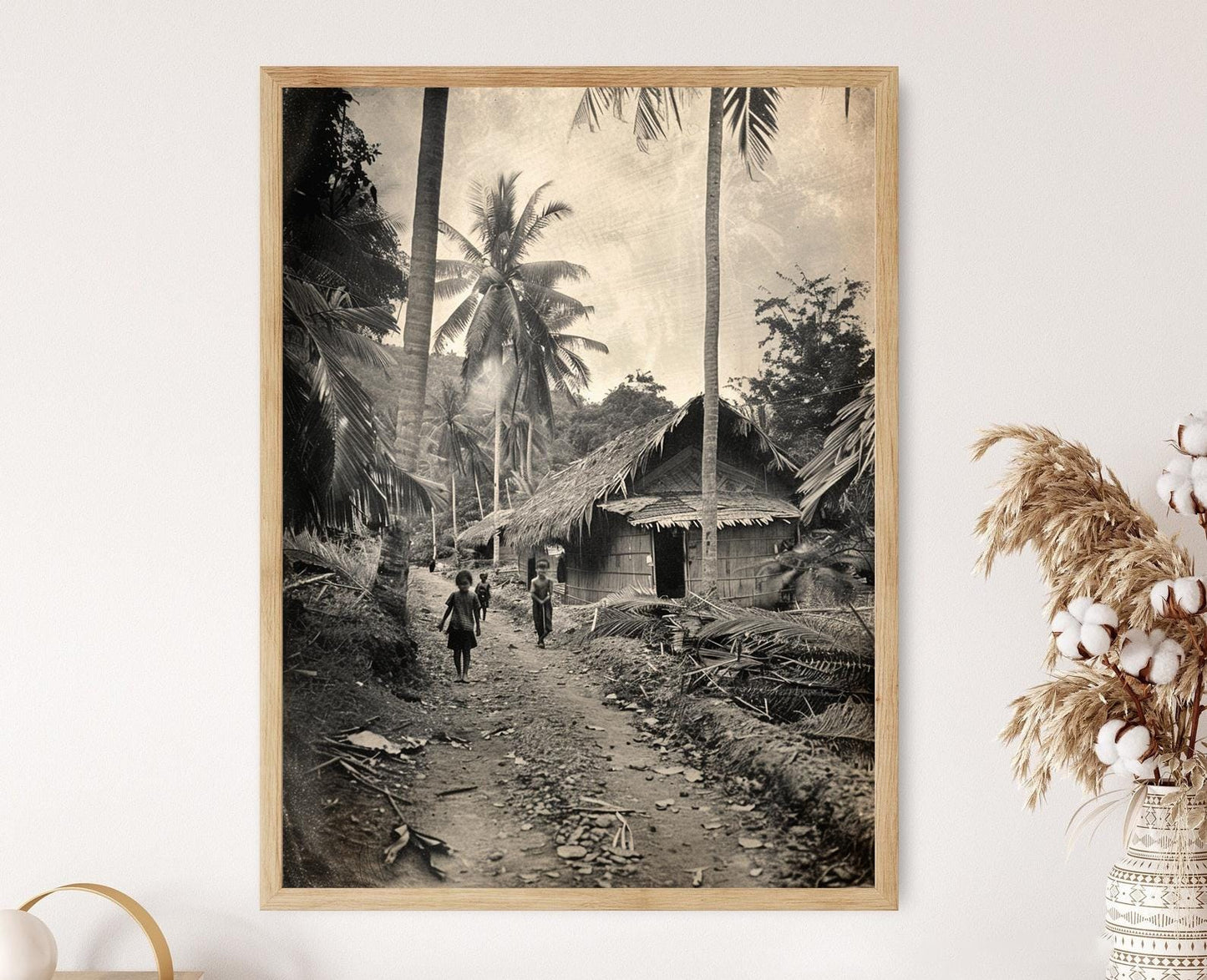 Affiche Village Historique Philippin – Photo Vintage Collectible