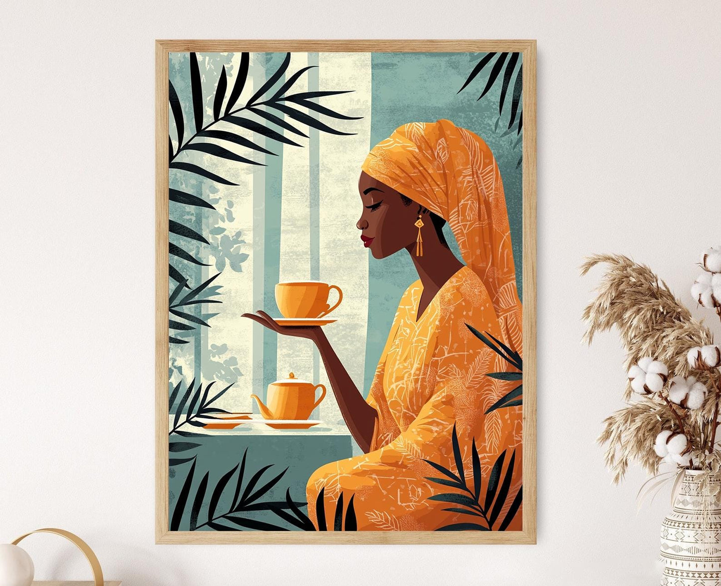 Affiche Thé Soudanais – Illustration Vectorielle, Décor Traditionnel