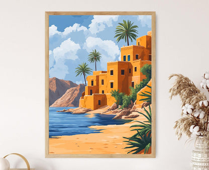 Affiche Maisons Nubiennes du Soudan – Poster Décor Ethnique Murale