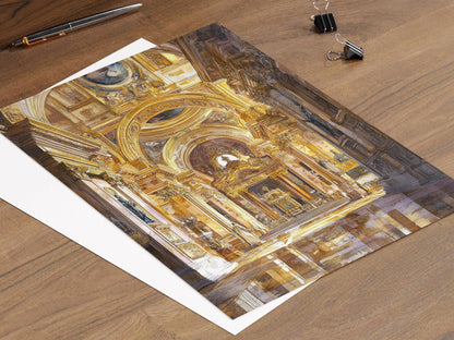 Affiche Co-Cathédrale de St. John's – Poster Intérieur Baroque Doré