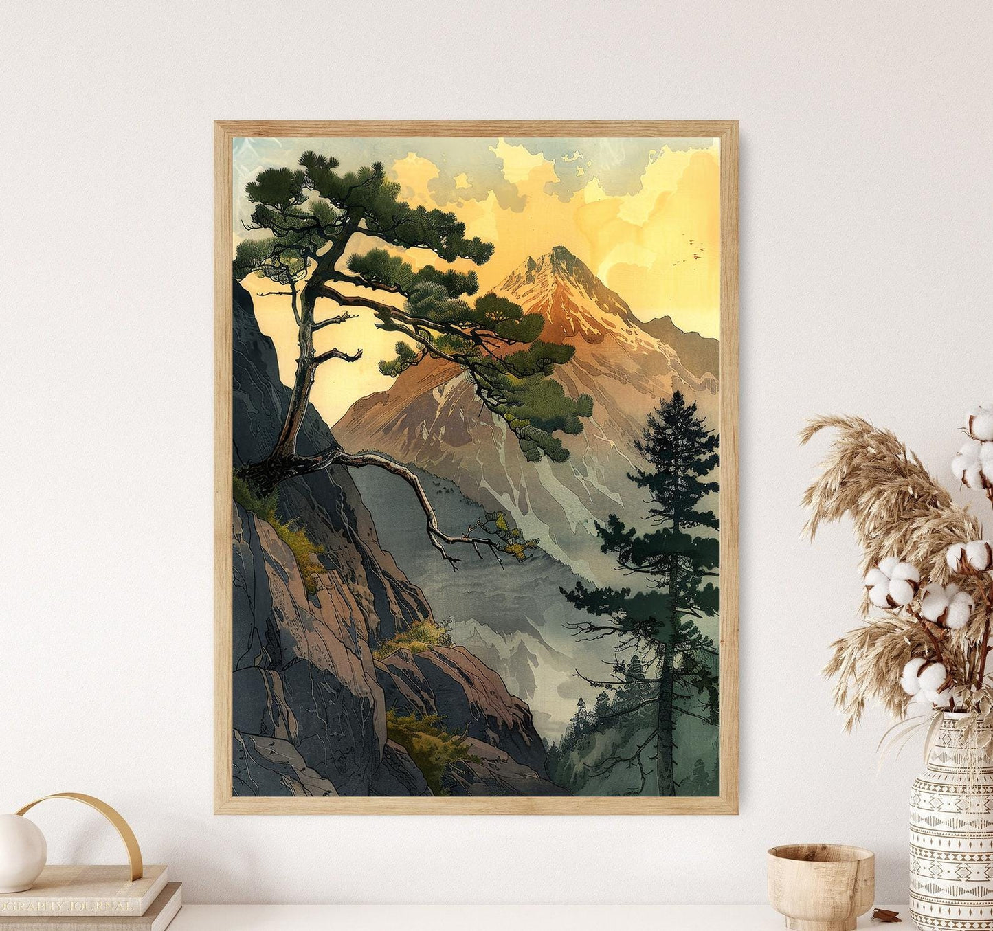 Affiche Hommage à Hiroshi Yoshida – Imprimé Montagne Majestueuse