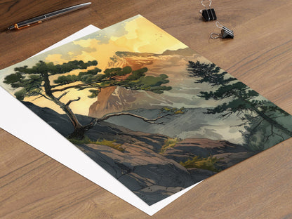 Affiche Hommage à Hiroshi Yoshida – Imprimé Montagne Majestueuse