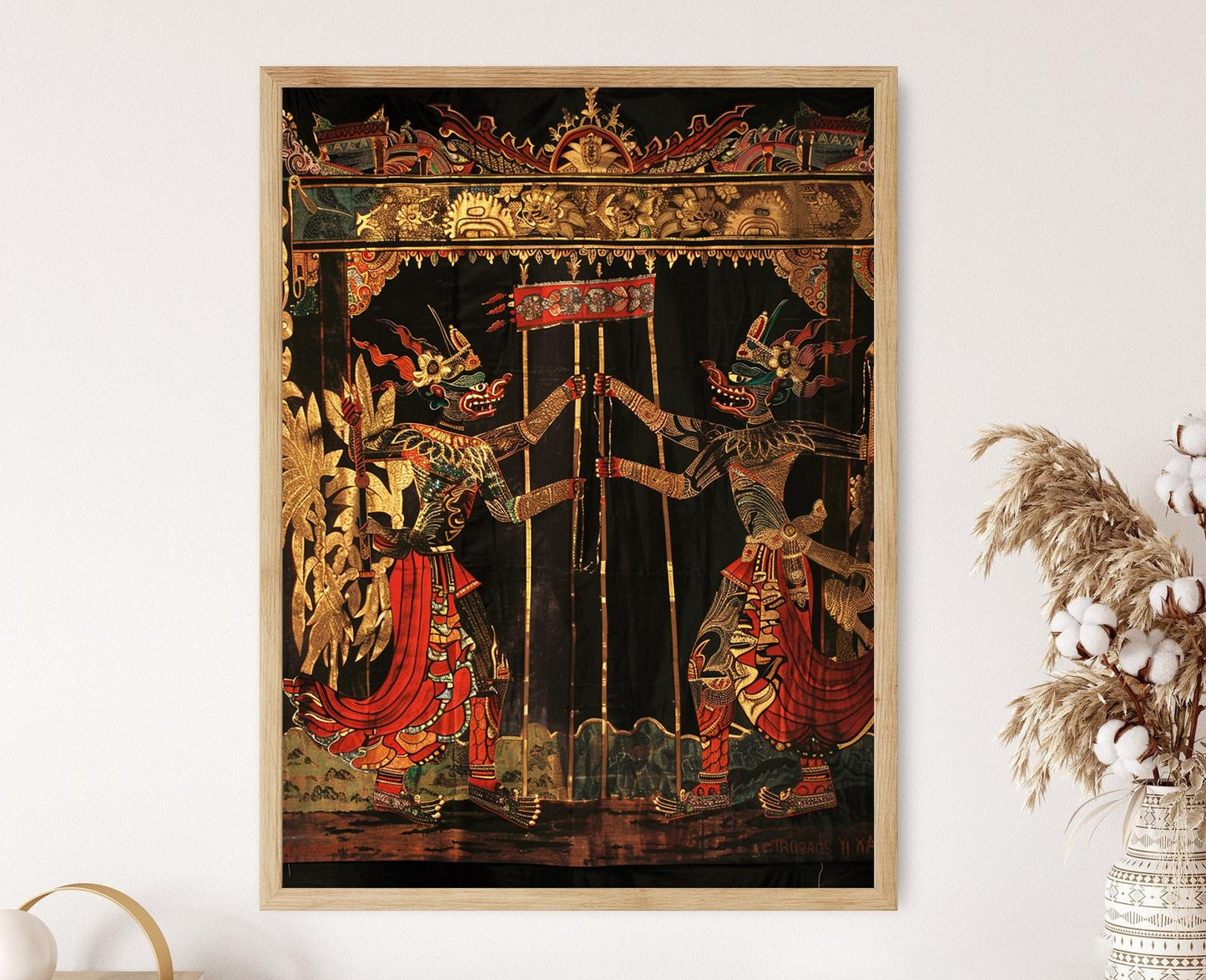 Affiche Wayang Kulit – Art des Marionnettes Ombres Indonésiennes