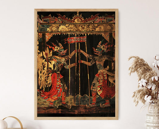 Affiche Wayang Kulit – Art des Marionnettes Ombres Indonésiennes