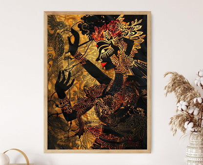 Affiche Wayang Kulit – Poster d'art traditionnel javanais en ombre