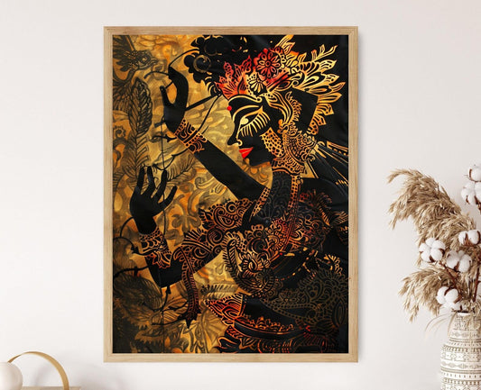 Affiche Wayang Kulit – Poster d'art traditionnel javanais en ombre
