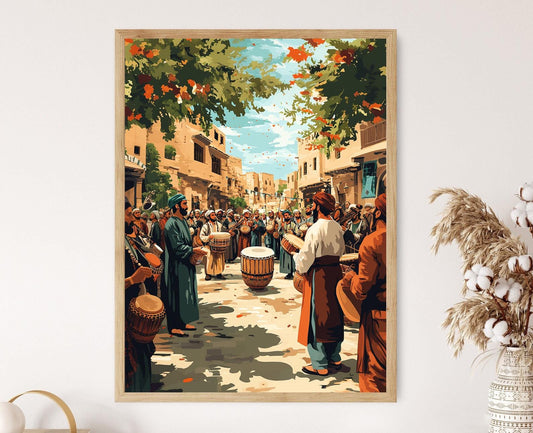 Affiche Art Musical Sanandaj – Illustration Vecteur sur le Patrimoine Kurde