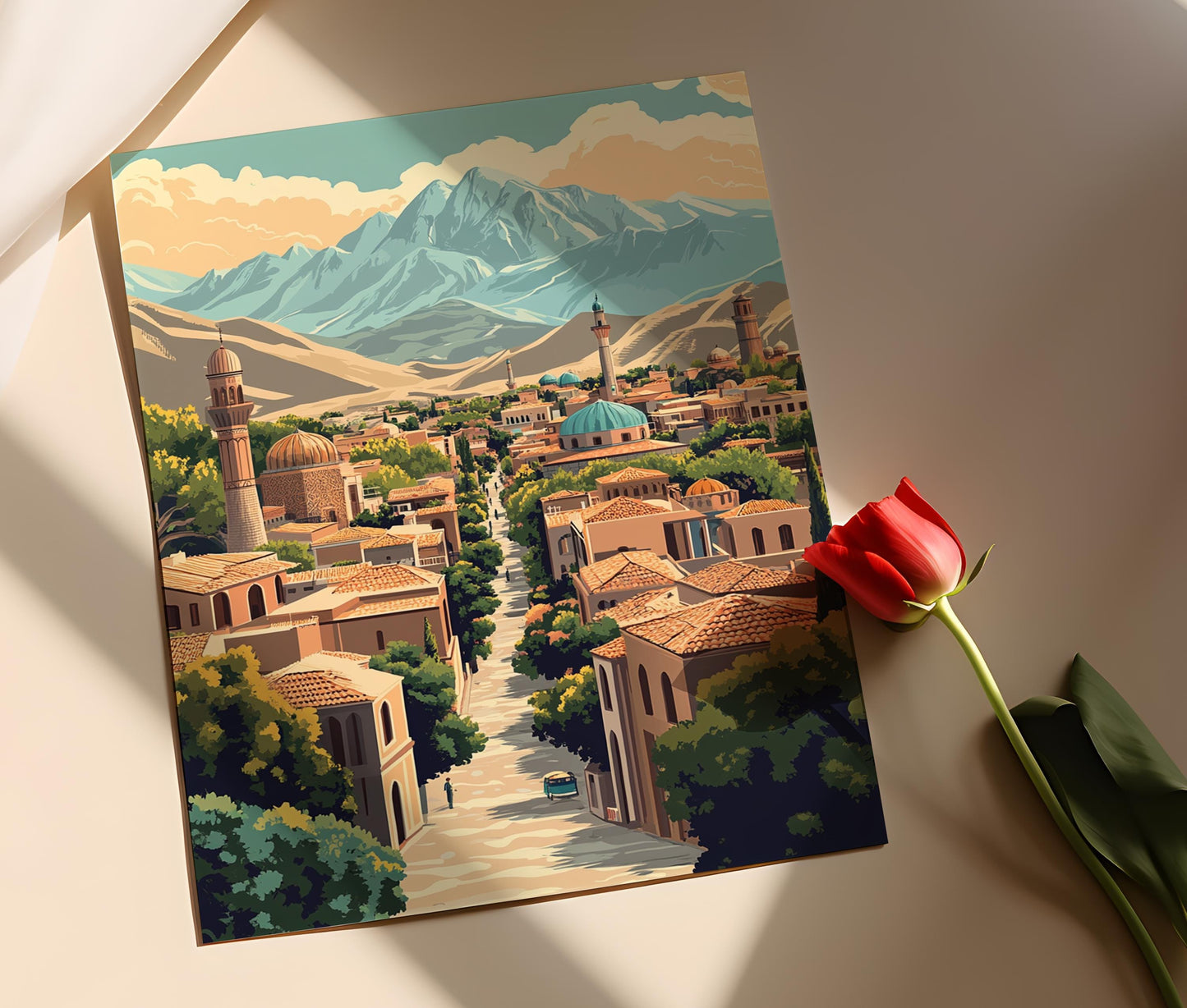 Affiche Sanandaj – Illustration vectorielle, art kurde mural