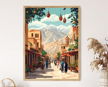 Affiche Village Kurde – Illustration du Marché Yazidi