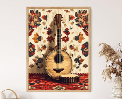 Affiche Çiftelia du Kosovo – Poster Art Musical des Balkans