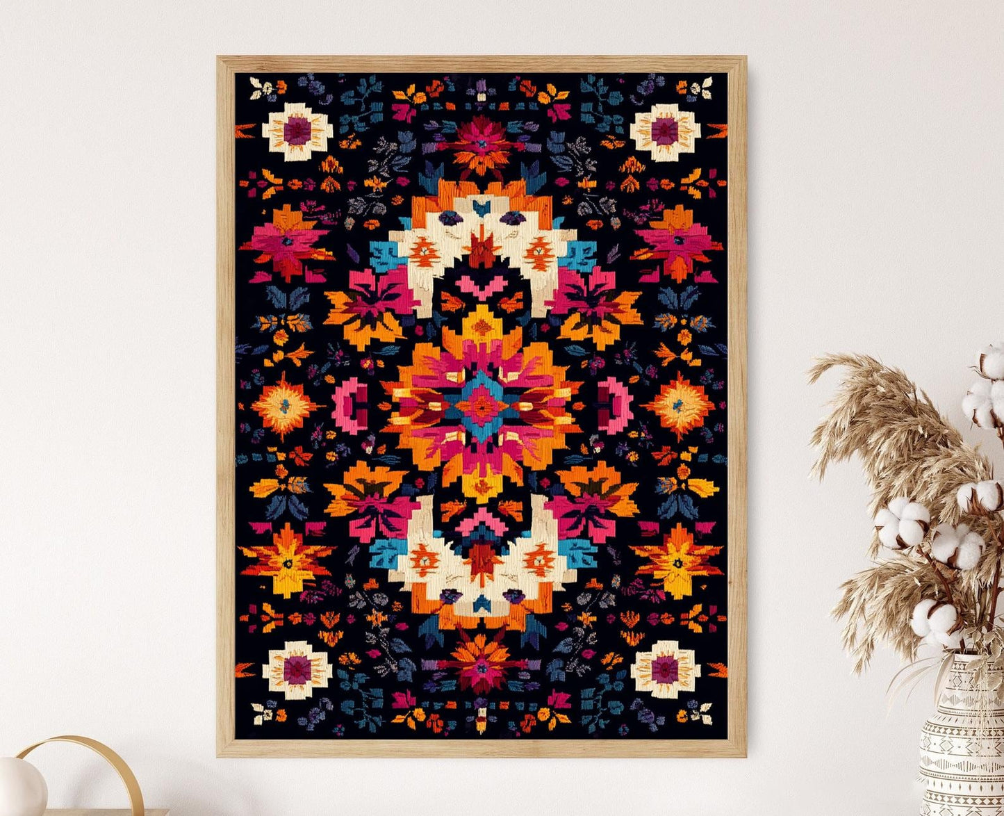 Affiche Art de Broderie du Kosovo – Poster Illustration Vecteur Traditionnelle