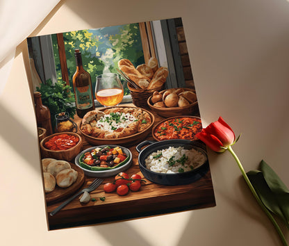 Affiche Flija et Pasul - Illustration Art de la Cuisine Balkanique