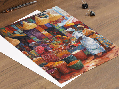 Affiche Marché Éthiopien – Art Coloré de la Culture Africaine