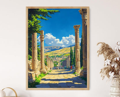 Affiche Ruines Anciennes de Jérash – Poster Art Historique Romain