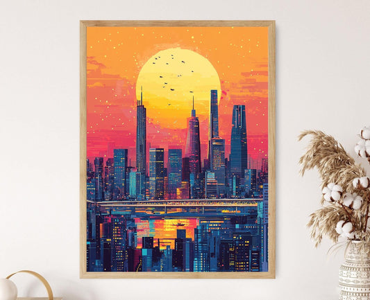 Affiche Incheon – Impression artistique moderne de Corée en vectoriel