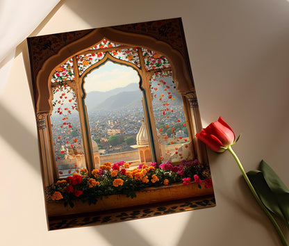 Affiche Jaipur – Poster Architecture de Rajasthan, Paysage Urbain Indien