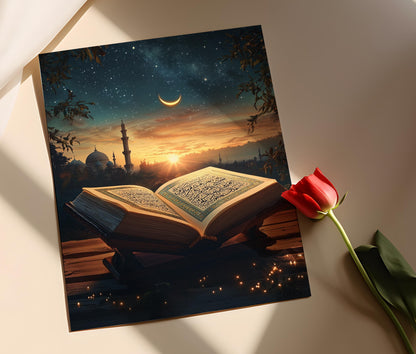 Affiche Art Islamique – Imprimé du Coran, Cadeau de Ramadan