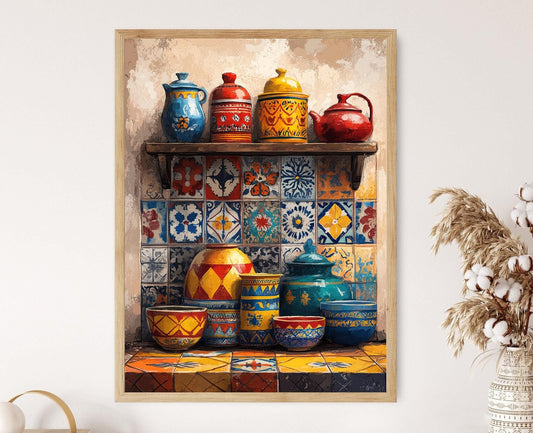 Affiche Céramiques Marocaines – Poster Décor Traditionnel de Cuisine