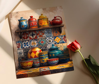 Affiche Céramiques Marocaines – Poster Décor Traditionnel de Cuisine