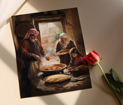 Affiche Cuisine Palestinienne – Art des Repas Familiaux et Traditionnels