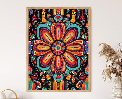 Affiche Art Perles Choctaw – Impression Colorée Design Amérindien