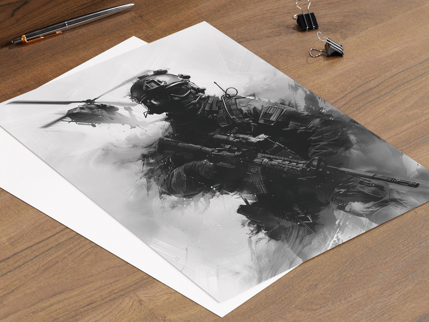 Affiche Marine des États-Unis – Poster Hélicoptère Black Hawk Militaire