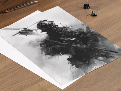 Affiche Marine des États-Unis – Poster Hélicoptère Black Hawk Militaire