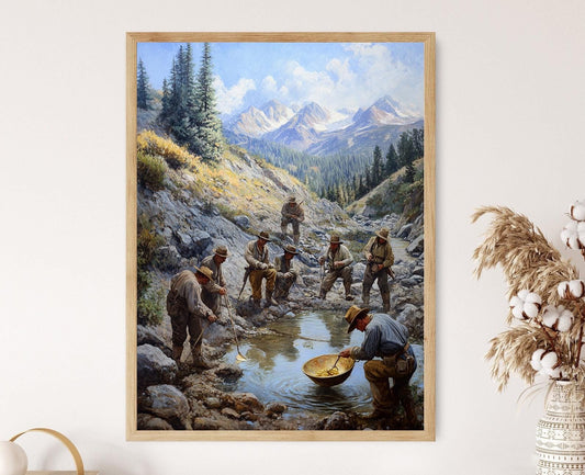 Affiche Ruée vers l'Or en Californie – Poster Vintage du Far West