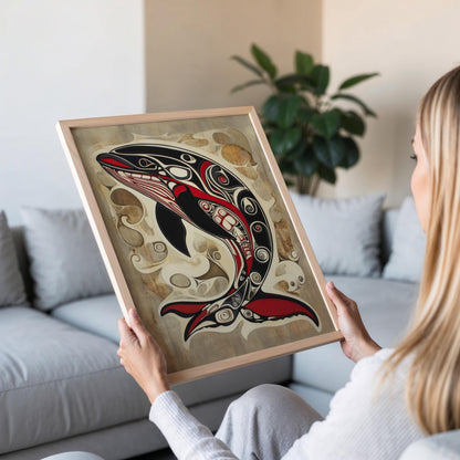 Affiche Orque Tueuse Haida – Art Formline, Famille et Communauté