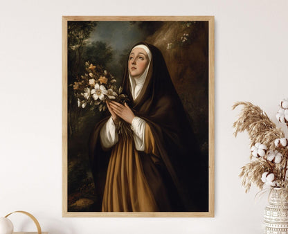 Affiche Sainte Thérèse d'Avila – Imprimé d'art religieux vintage