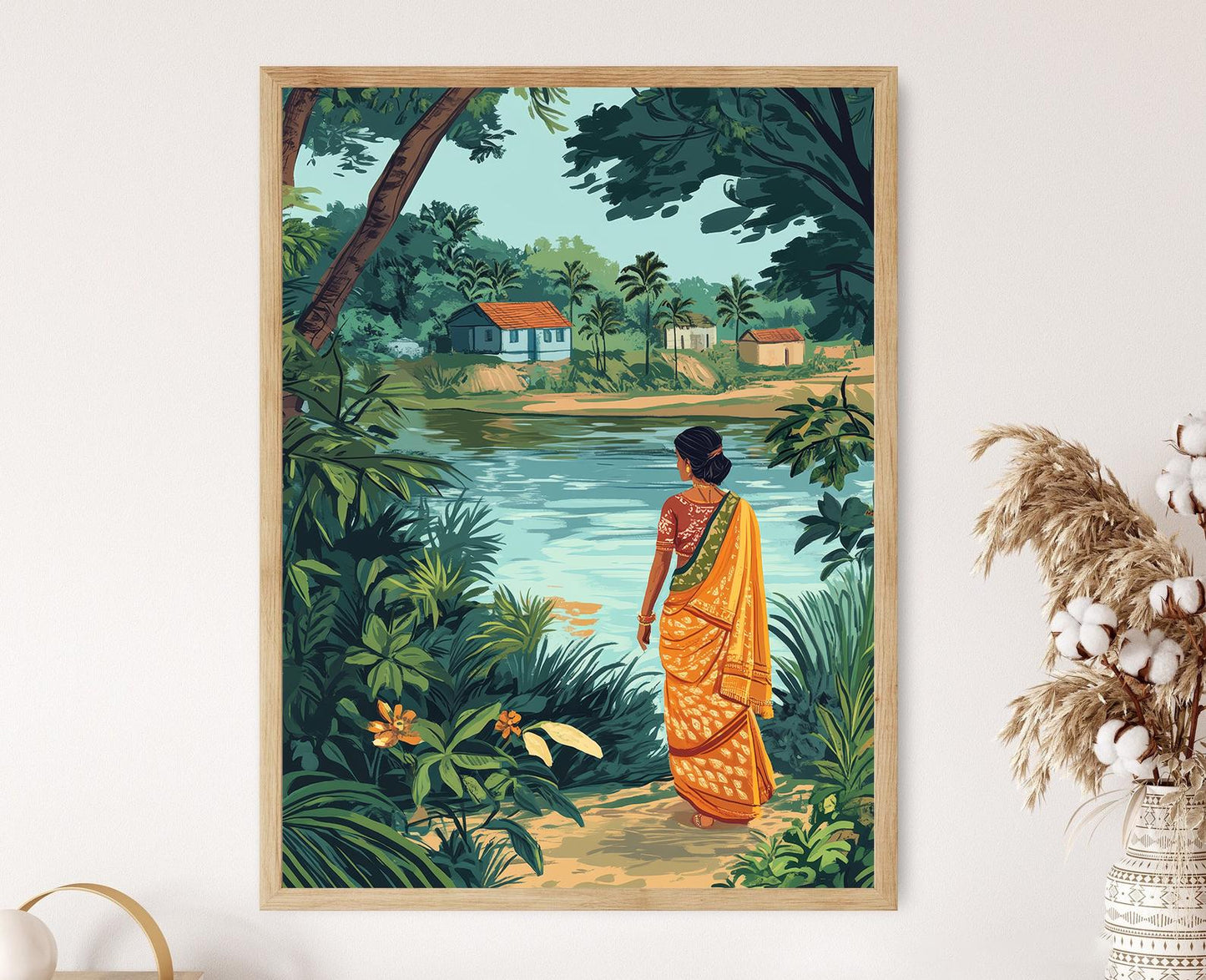 Affiche Art Bengali – Décoration Murale de Village