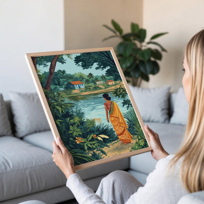 Affiche Art Bengali – Décoration Murale de Village