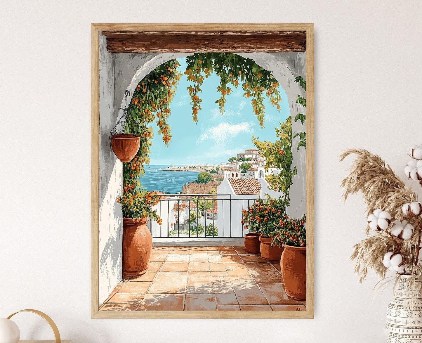 Affiche Terrasse de Tripoli – Illustration Citadelle, Art Culturel Libanais
