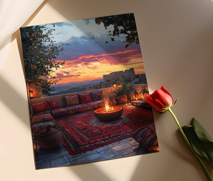 Affiche Erbil – Impression artistique de la terrasse du Hewlêr, Kurdistan irakien