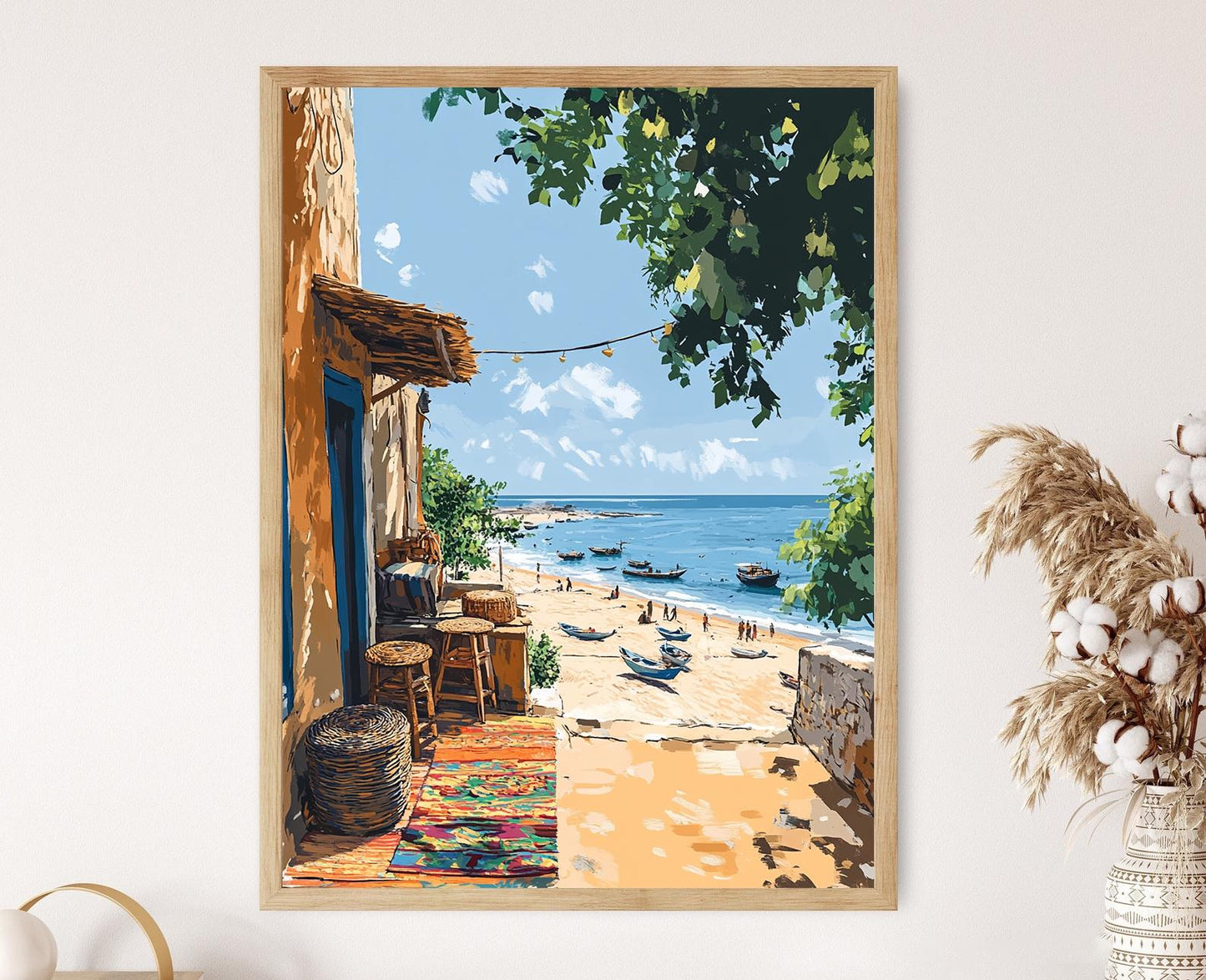 Affiche Terrasse de Banjul – Poster Art Côtière Gambienne Colorée